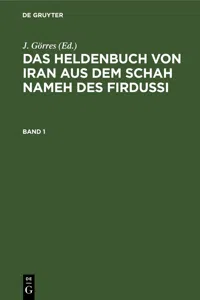 Das Heldenbuch von Iran aus dem Schah Nameh des Firdussi. Band 1_cover