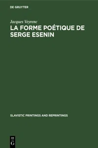 La forme poétique de Serge Esenin_cover