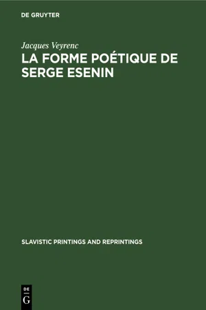 La forme poétique de Serge Esenin