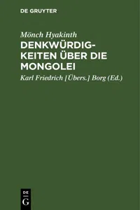 Denkwürdigkeiten über die Mongolei_cover