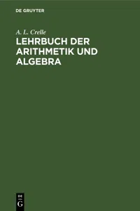 Lehrbuch der Arithmetik und Algebra_cover