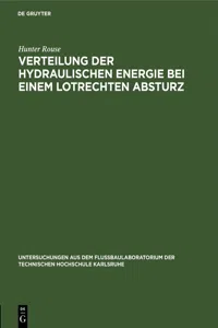 Verteilung der hydraulischen Energie bei einem lotrechten Absturz_cover