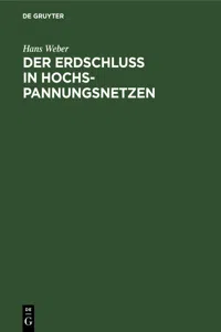 Der Erdschluß in Hochspannungsnetzen_cover