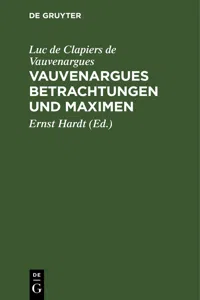 Vauvenargues Betrachtungen und Maximen_cover