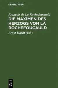 Die Maximen des Herzogs von La Rochefoucauld_cover