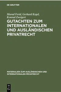 Gutachten zum Internationalen und Ausländischen Privatrecht_cover