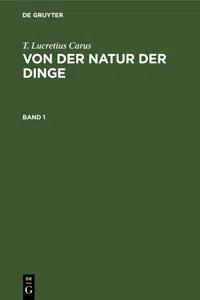 T. Lucretius Carus: Von der Natur der Dinge. Band 1_cover