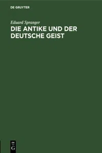 Die Antike und der deutsche Geist_cover