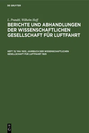 Jahrbuch der Wissenschaftlichen Gesellschaft für Luftfahrt 1925