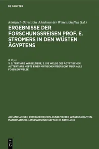 Tertiäre Wirbeltiere, 2. Die Welse des ägyptischen Alttertiärs nebst einer kritischen Übersicht über alle fossilen Welse_cover