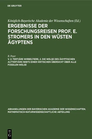 Tertiäre Wirbeltiere, 2. Die Welse des ägyptischen Alttertiärs nebst einer kritischen Übersicht über alle fossilen Welse