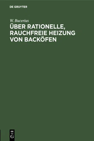 Über rationelle, rauchfreie Heizung von Backöfen