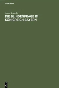 Die Blindenfrage im Königreich Bayern_cover