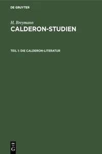 Die Calderon-Literatur_cover