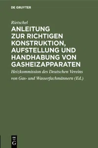 Anleitung zur richtigen Konstruktion, Aufstellung und Handhabung von Gasheizapparaten_cover