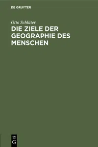 Die Ziele der Geographie des Menschen_cover