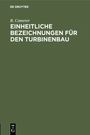 Einheitliche Bezeichnungen für den Turbinenbau