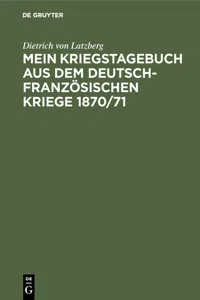 Mein Kriegstagebuch aus dem deutsch-französischen Kriege 1870/71_cover