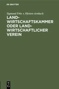 Landwirtschaftskammer oder Landwirtschaftlicher Verein_cover