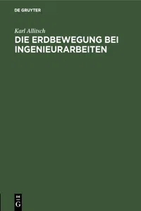 Die Erdbewegung bei Ingenieurarbeiten_cover