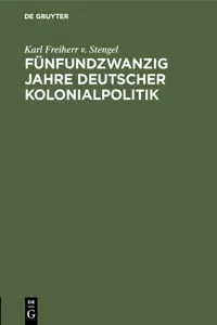 Fünfundzwanzig Jahre deutscher Kolonialpolitik_cover