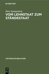 Vom Lehnstaat zum Ständestaat_cover