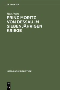 Prinz Moritz von Dessau im siebenjährigen Kriege_cover