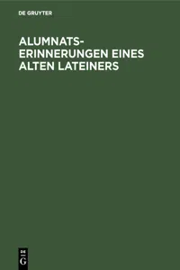 Alumnats-Erinnerungen eines alten Lateiners_cover