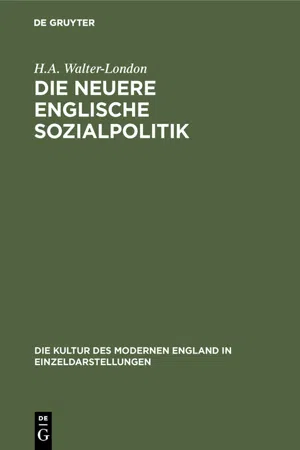 Die neuere englische Sozialpolitik