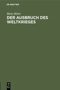 Der Ausbruch des Weltkrieges_cover