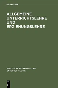 Allgemeine Unterrichtslehre und Erziehungslehre_cover