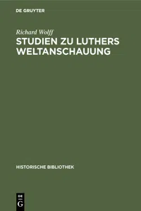 Studien zu Luthers Weltanschauung_cover