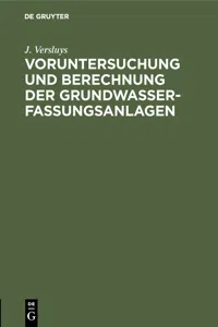 Voruntersuchung und Berechnung der Grundwasserfassungsanlagen_cover