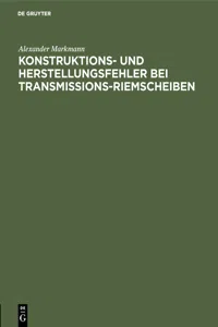 Konstruktions- und Herstellungsfehler bei Transmissions-Riemscheiben_cover