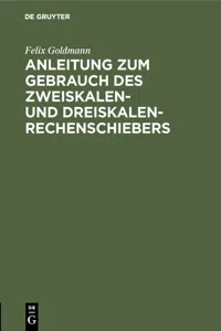 Anleitung zum Gebrauch des Zweiskalen- und Dreiskalen-Rechenschiebers_cover