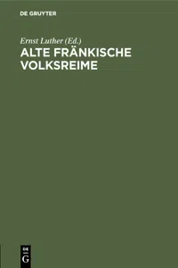 Alte fränkische Volksreime_cover