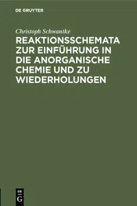 Reaktionsschemata zur Einführung in die anorganische Chemie und zu Wiederholungen_cover