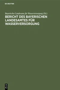 Bericht des Bayerischen Landesamtes für Wasserversorgung_cover