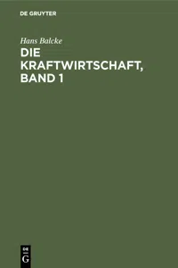 Die Kraftwirtschaft, Band 1_cover