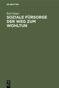 Soziale Fürsorge der Weg zum Wohltun_cover