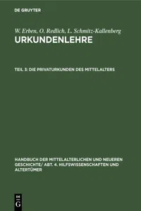 Die Privaturkunden des Mittelalters_cover