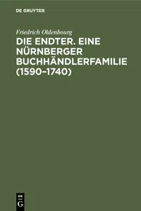 Die Endter. Eine Nürnberger Buchhändlerfamilie_cover