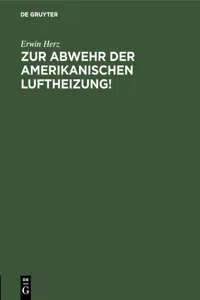 Zur Abwehr der Amerikanischen Luftheizung!_cover