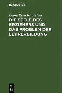 Die Seele des Erziehers und das Problem der Lehrerbildung_cover