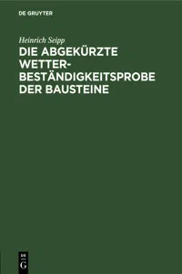 Die Abgekürzte Wetterbeständigkeitsprobe der Bausteine_cover