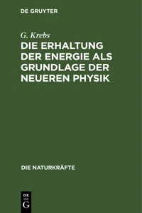 Die Erhaltung der Energie als Grundlage der neueren Physik_cover