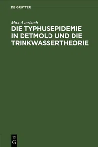 Die Typhusepidemie in Detmold und die Trinkwassertheorie_cover