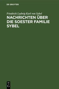 Nachrichten über die Soester Familie Sybel_cover