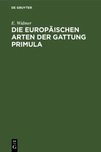 Die europäischen Arten der Gattung Primula_cover