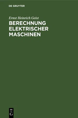 Berechnung elektrischer Maschinen